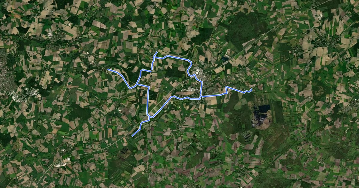 Маршрут Melkhus Radweg im Landkreis Rotenburg на спутниковом снимке