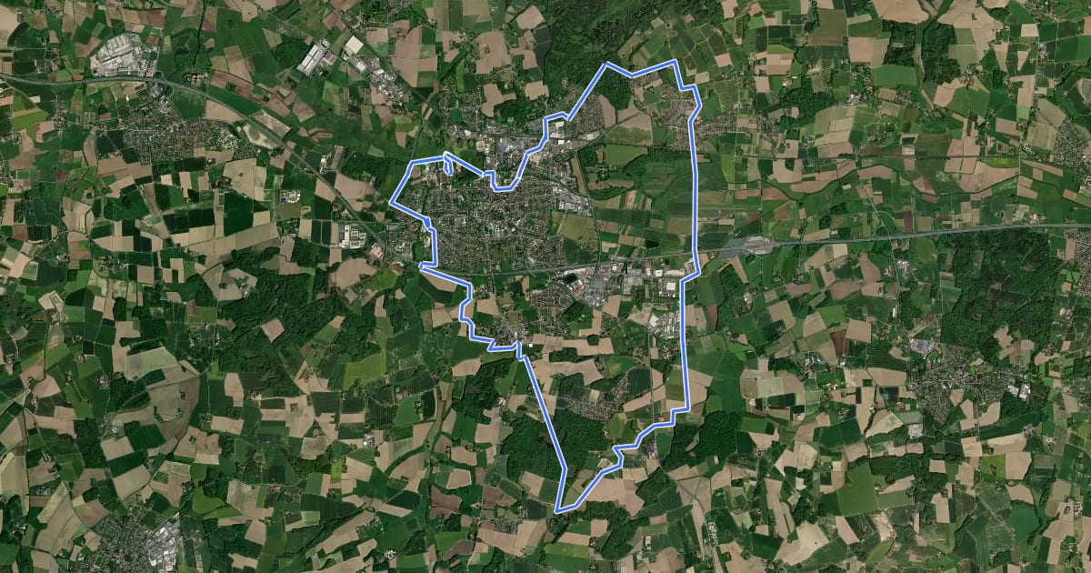 Маршрут Melle 1 - Rundweg Melle Mitte на спутниковом снимке