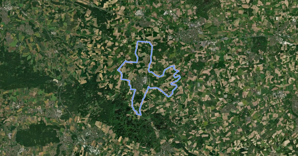 Маршрут Melle 5 - Rundweg Wellingholzhausen на спутниковом снимке