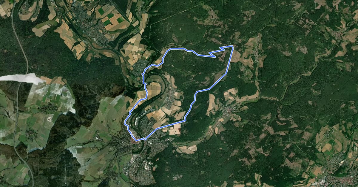 Маршрут Melsunger Rundwanderweg M2 на спутниковом снимке