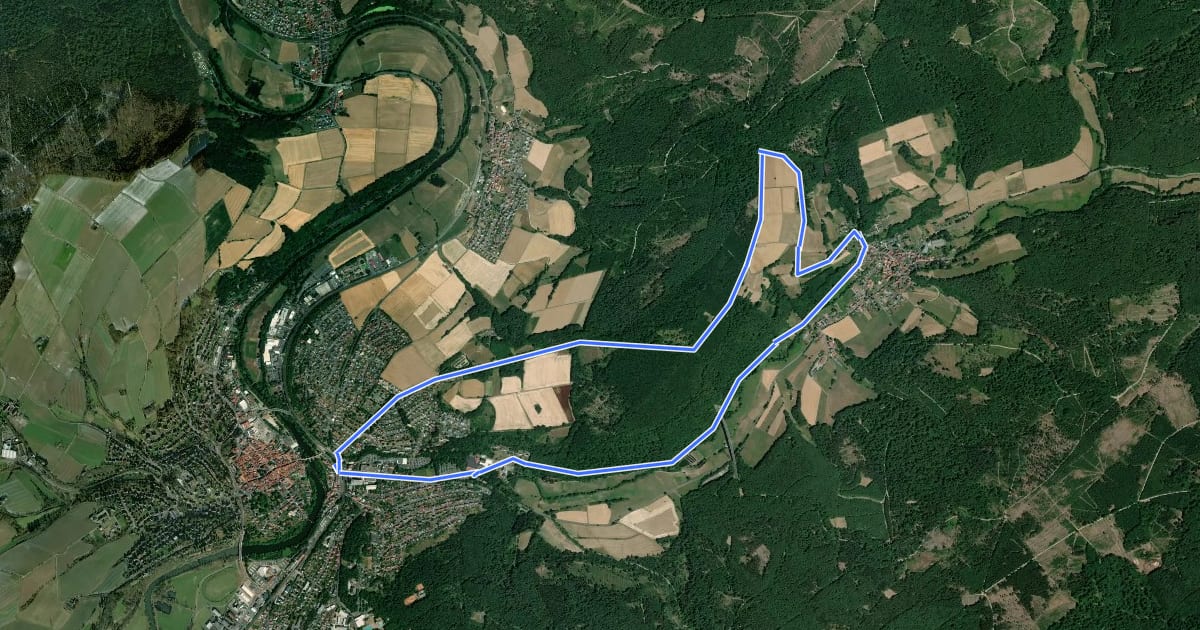 Маршрут Melsunger Rundwanderweg M3 на спутниковом снимке