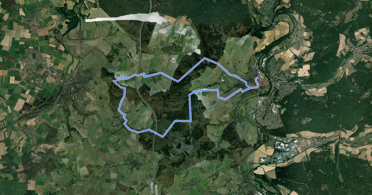 Маршрут Melsunger Rundwanderweg M7 на спутниковом снимке