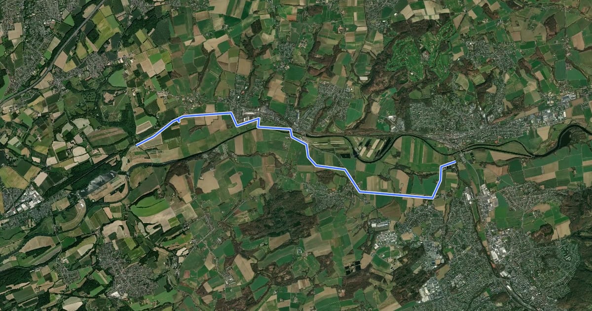 Маршрут Menden Stemberg (21) - (37) Holzwickede Opherdicke Schoofs Brücke на спутниковом снимке