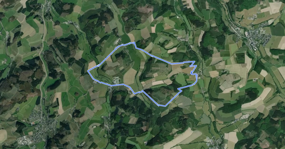 Маршрут Menkhausen Rundwanderweg Me1 на спутниковом снимке