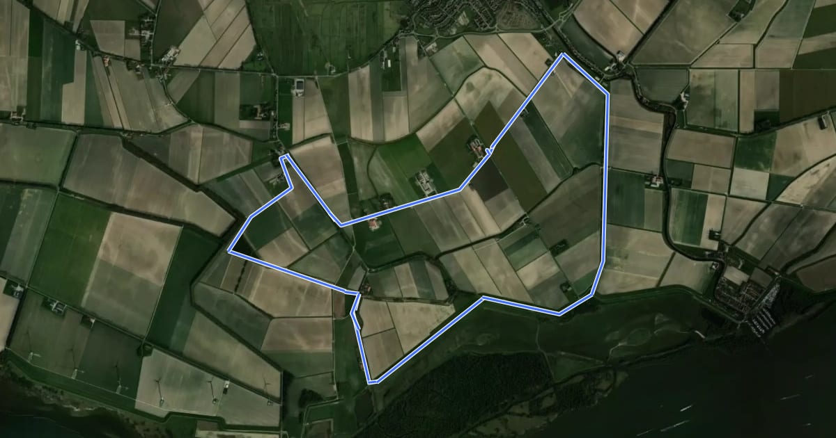 Маршрут Menroute Polder Het Land van Essche на спутниковом снимке