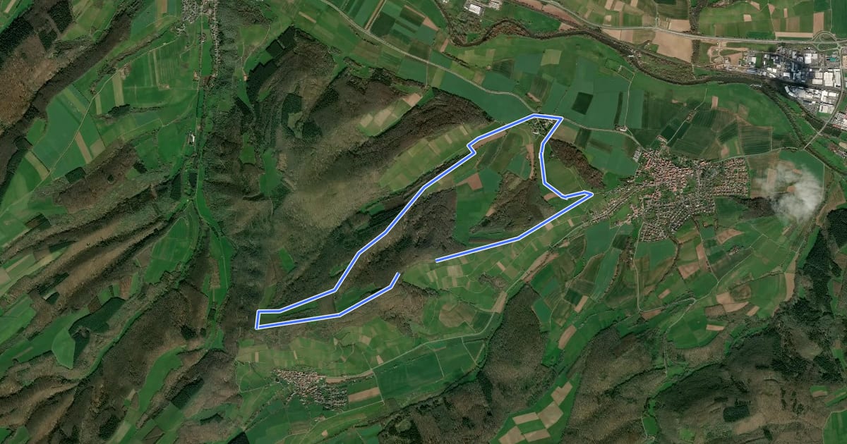 Маршрут Menschels Route на спутниковом снимке