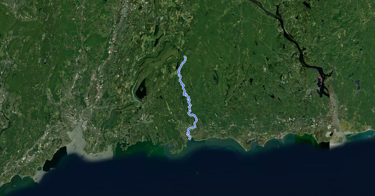 Маршрут Menunkatuck Trail на спутниковом снимке