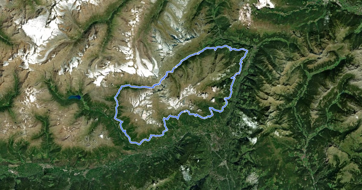 Маршрут Meraner Höhenweg - Alta Via di Merano на спутниковом снимке