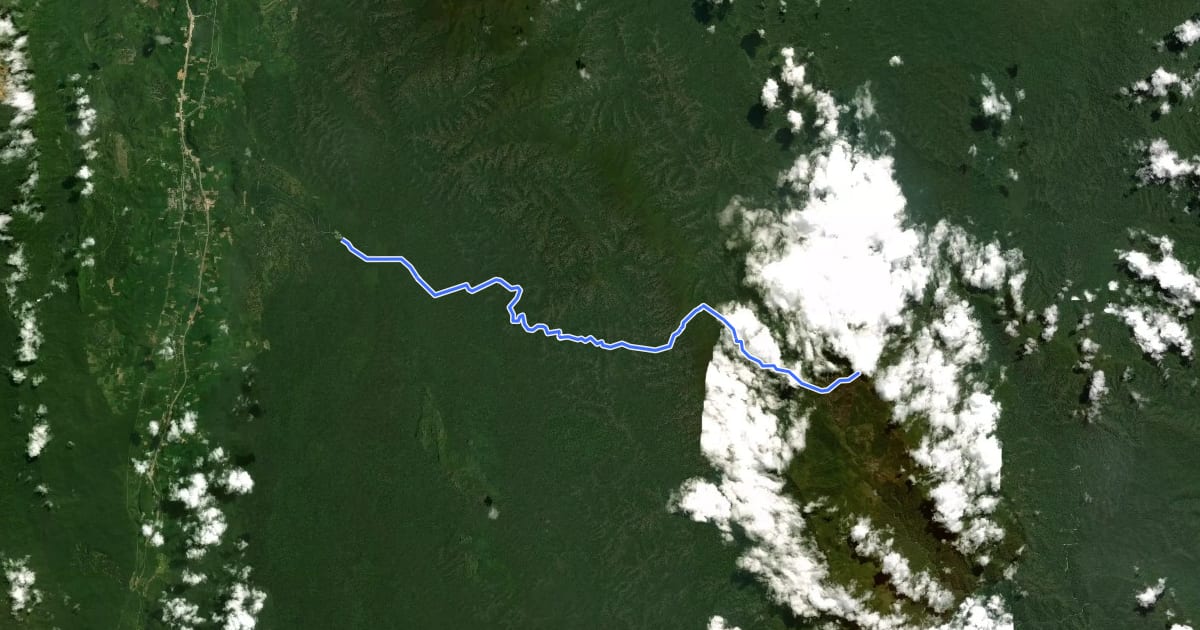 Маршрут Merapoh Trail на спутниковом снимке