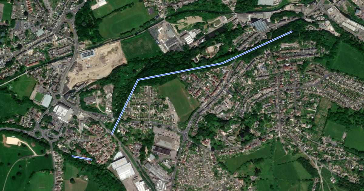 Маршрут Mercian Way (Stroud branch) на спутниковом снимке