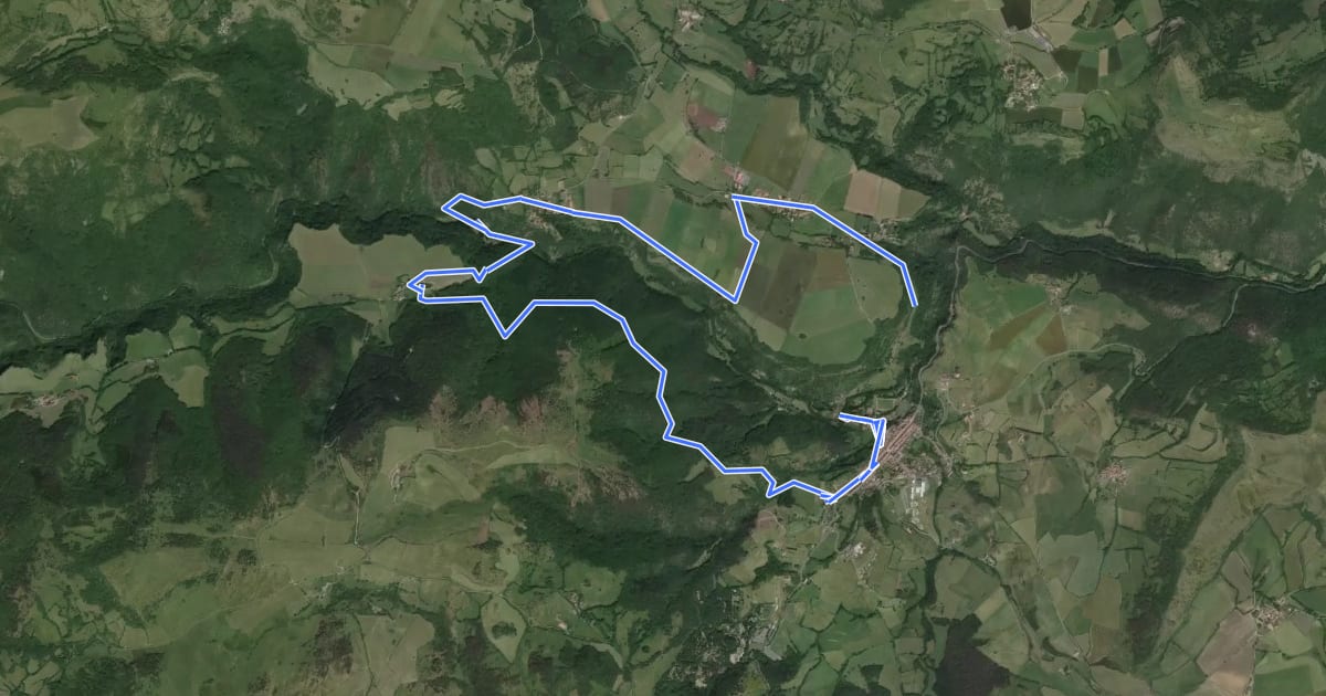 Маршрут Mercoeur, Gorges et Site de Rentieres на спутниковом снимке