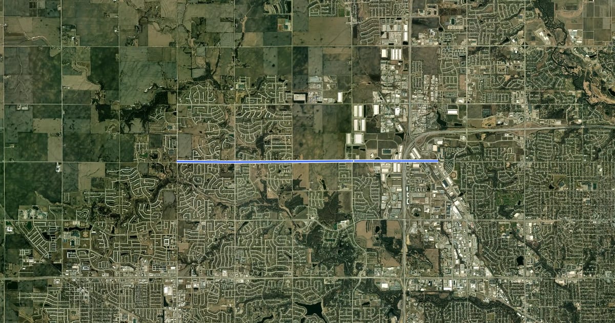 Маршрут Meredith Drive Sidepath на спутниковом снимке