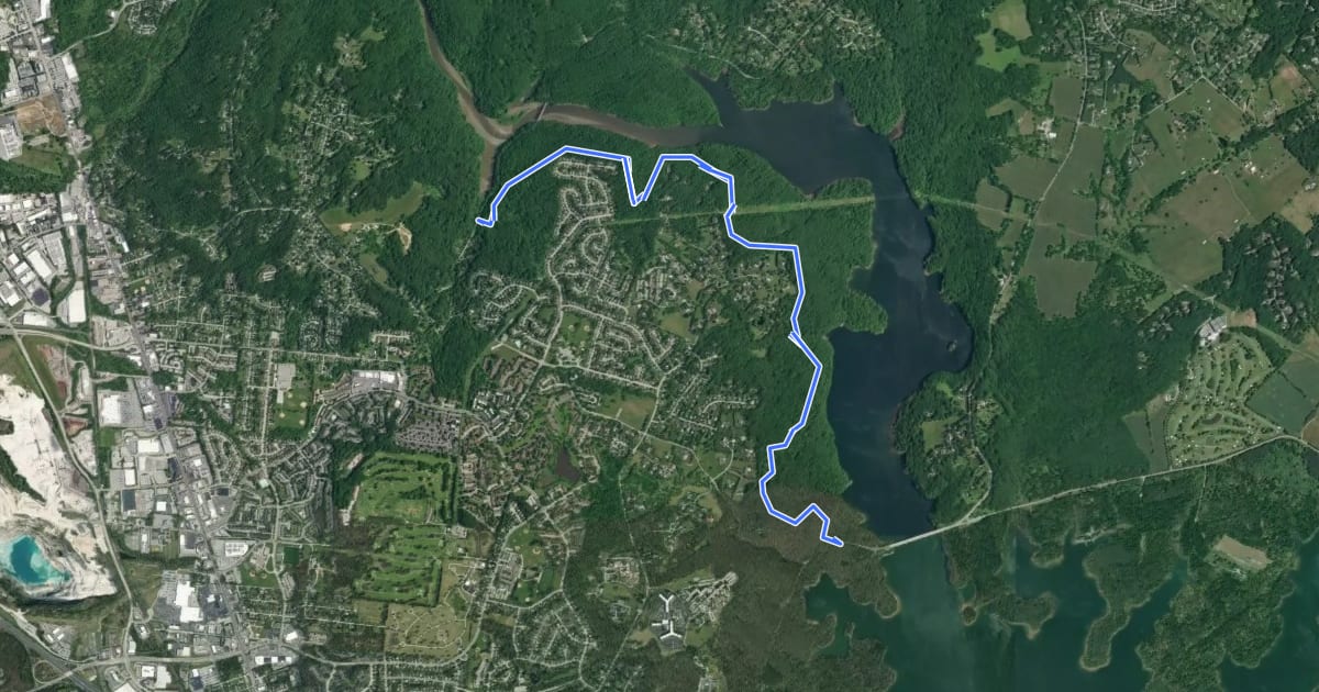 Маршрут Merryman's Mill Trail на спутниковом снимке