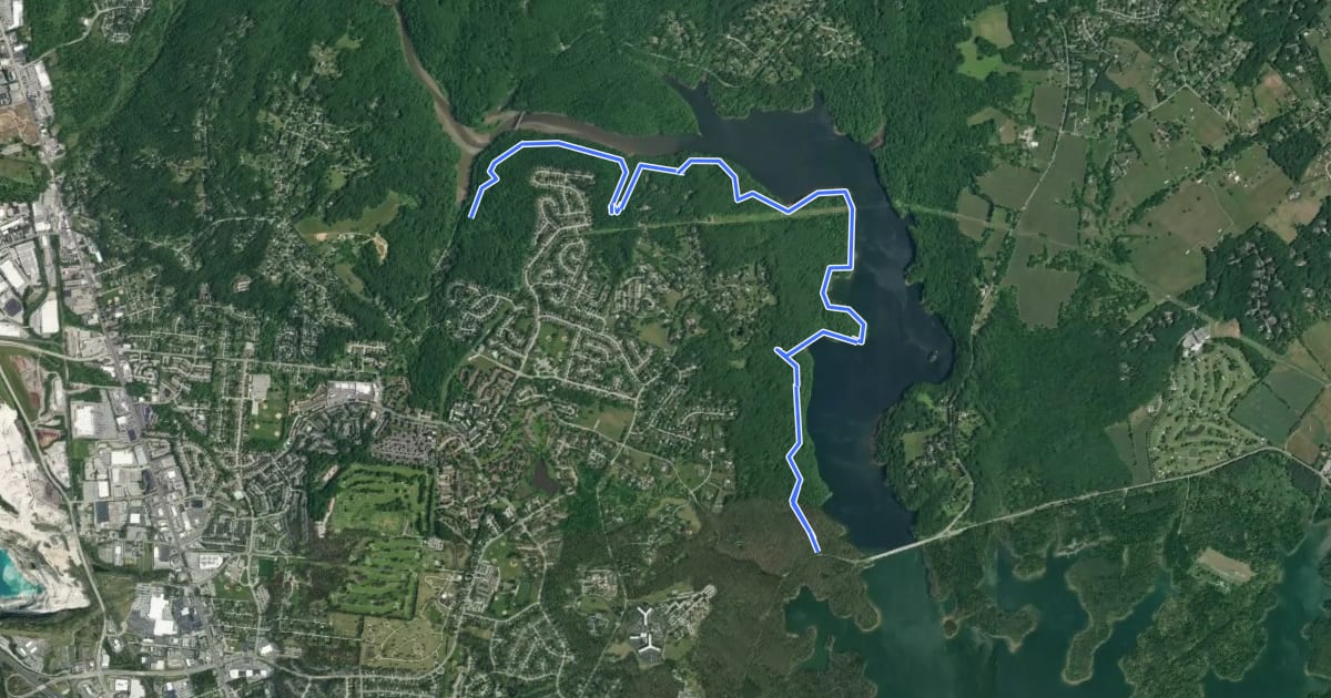 Маршрут Merryman's Mill Trail (Lower) на спутниковом снимке