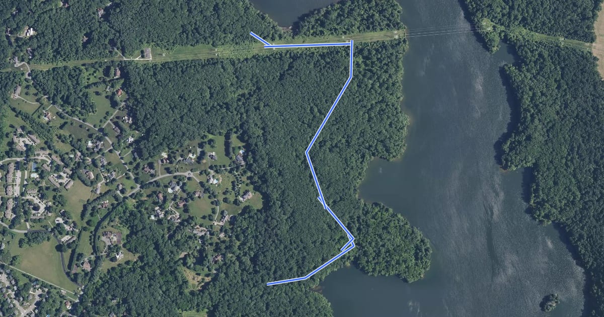 Маршрут Merryman's Mill Trail (Powerline) на спутниковом снимке
