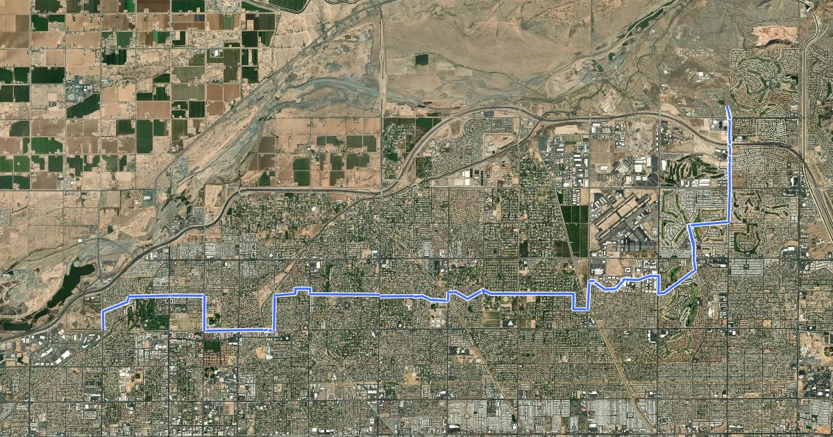 Маршрут Mesa Route 5 на спутниковом снимке