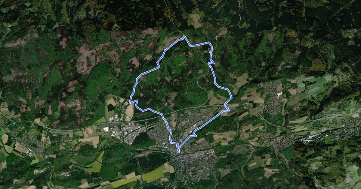 Маршрут Meschede Rundwanderweg Stimm-Stamm на спутниковом снимке
