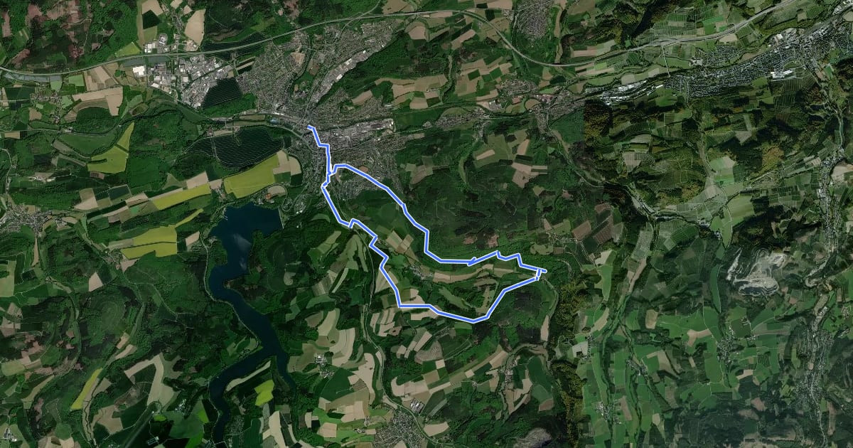 Маршрут Meschede Rundweg M2 Kleine Henne на спутниковом снимке