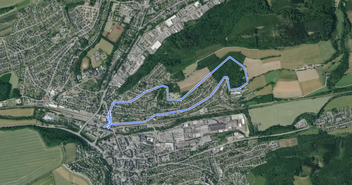 Маршрут Meschede Rundweg M4 Hünenburg на спутниковом снимке