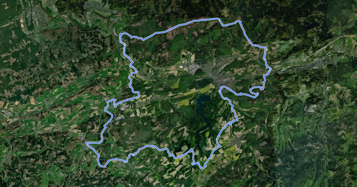 Маршрут Mescheder Höhenweg на спутниковом снимке