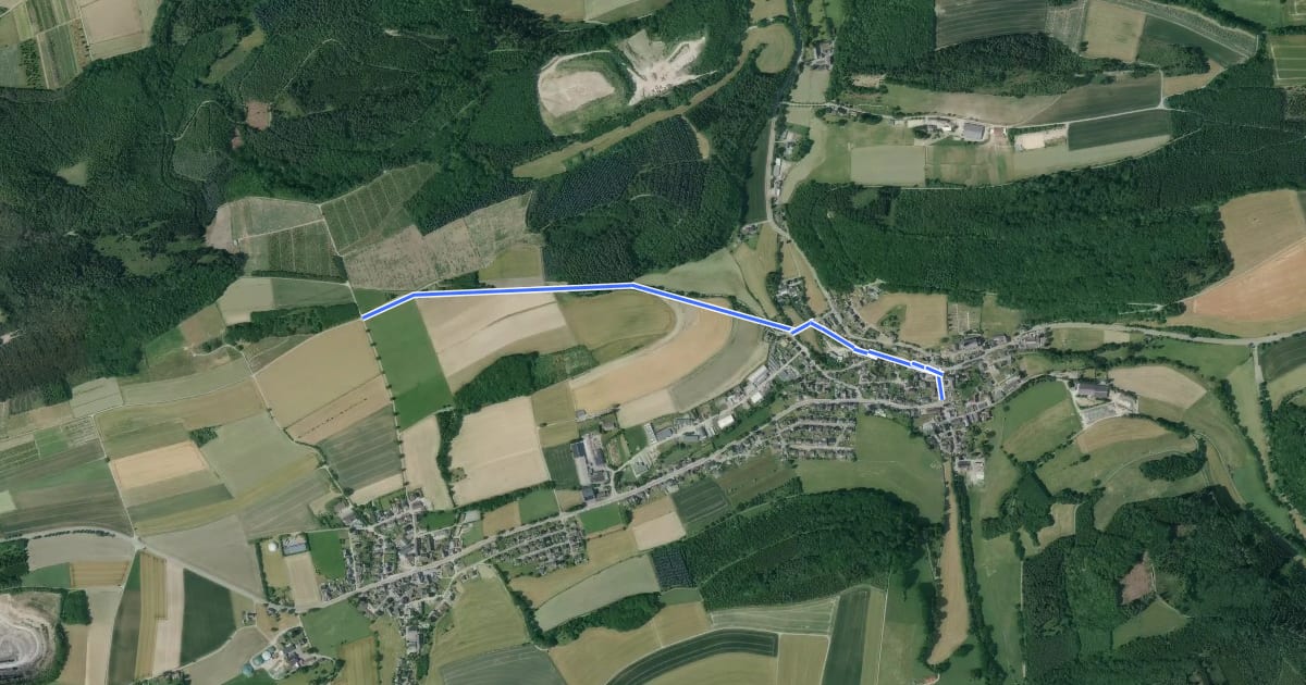 Маршрут Mescheder Höhenweg - Nebenroute на спутниковом снимке