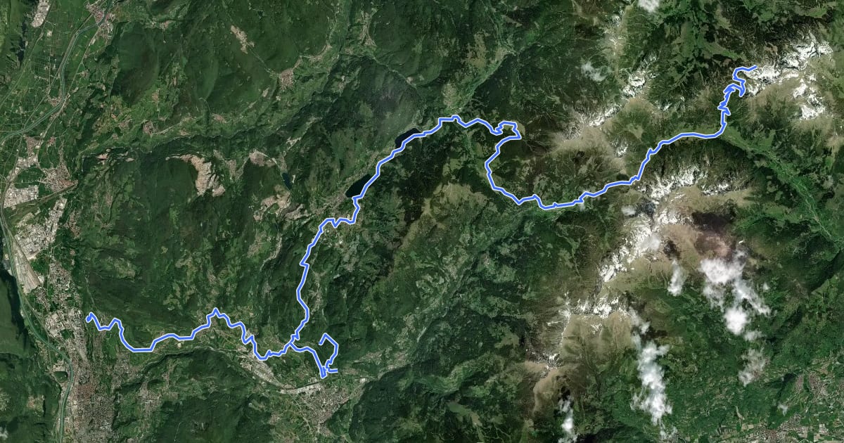Маршрут Mesotrekking на спутниковом снимке