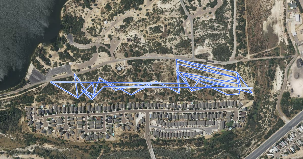 Маршрут Mesquite Bend Trail на спутниковом снимке