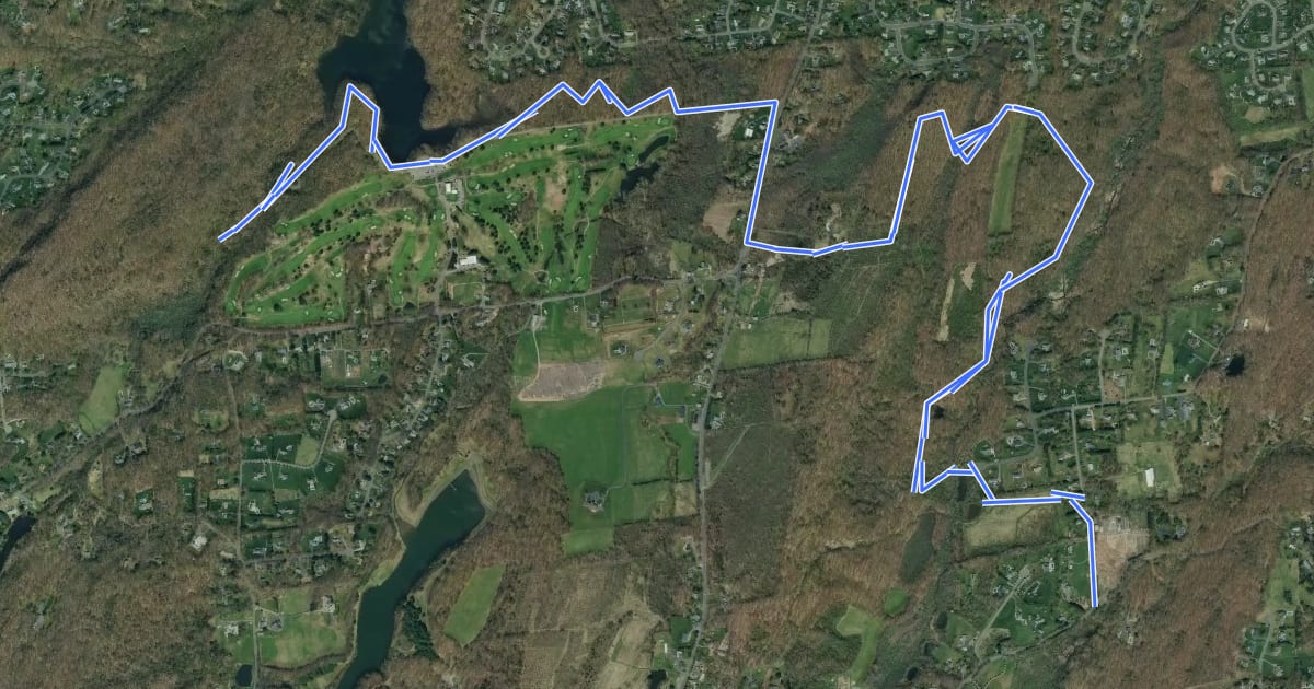 Маршрут Metacomet Loop Trail на спутниковом снимке