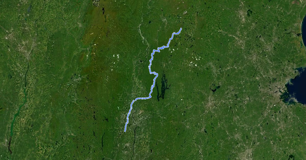 Маршрут Metacomet - Monadnock Trail на спутниковом снимке