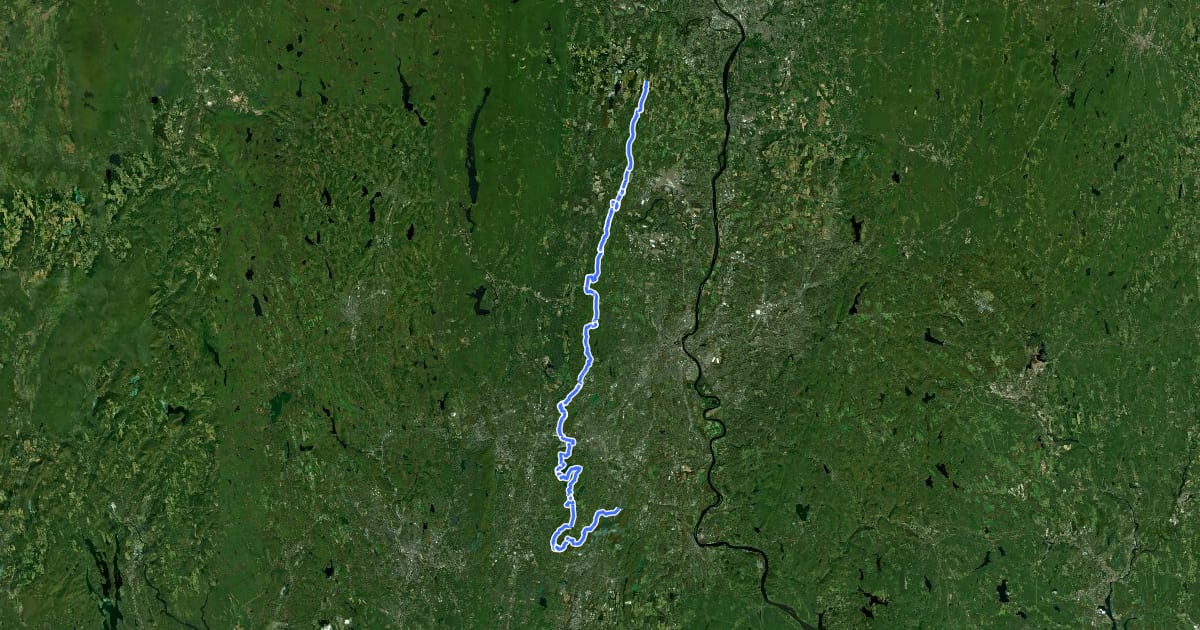 Маршрут Metacomet Trail на спутниковом снимке