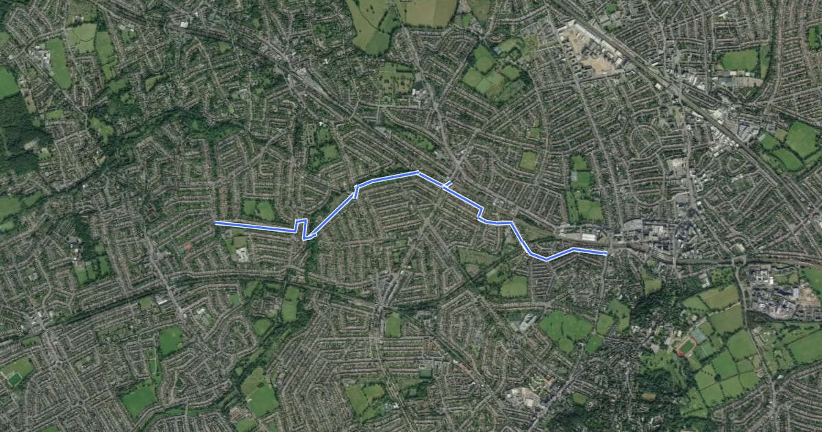 Маршрут Metropolitan cycle route на спутниковом снимке