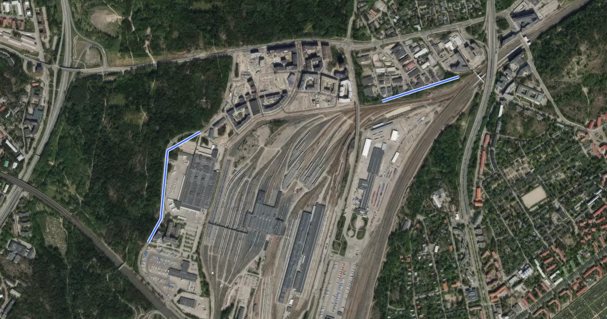 Маршрут Metsälänbaana на спутниковом снимке