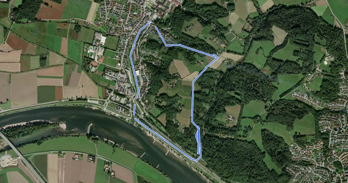 Маршрут Mettener Rundwanderweg Nr. 9 на спутниковом снимке