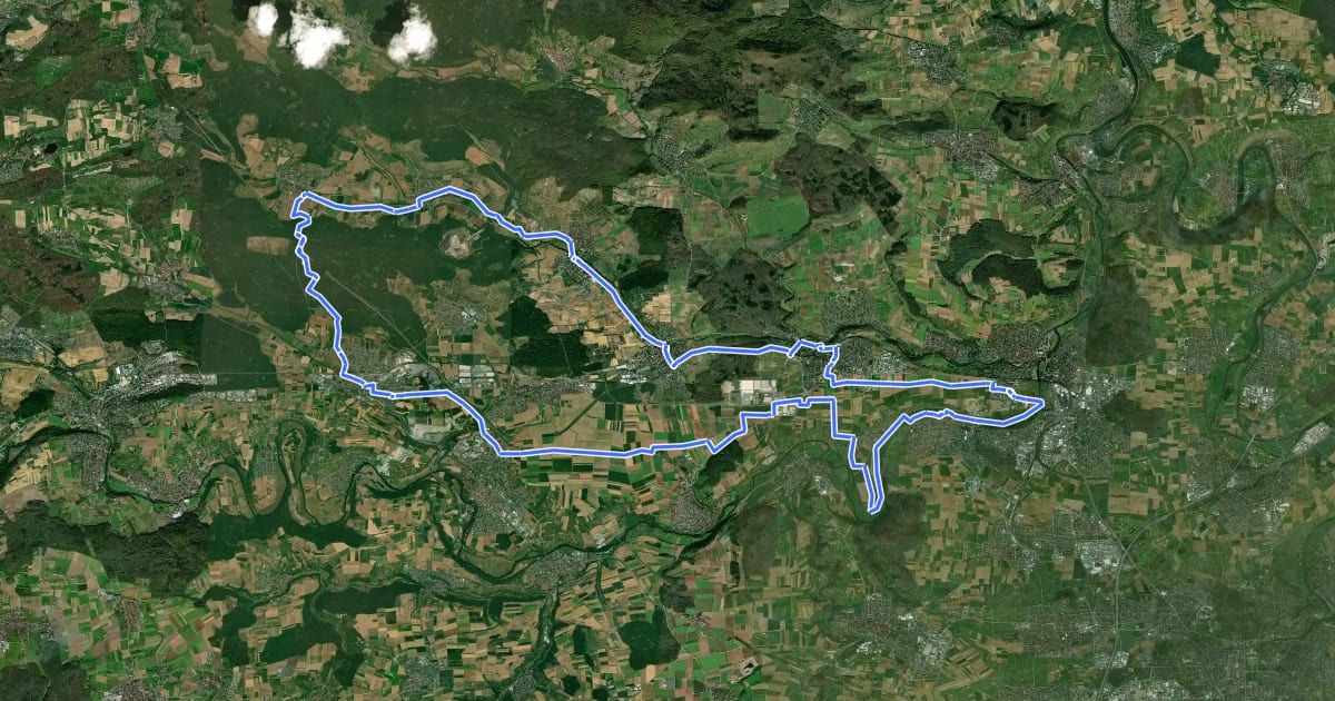 Маршрут Mettertal-Tour на спутниковом снимке