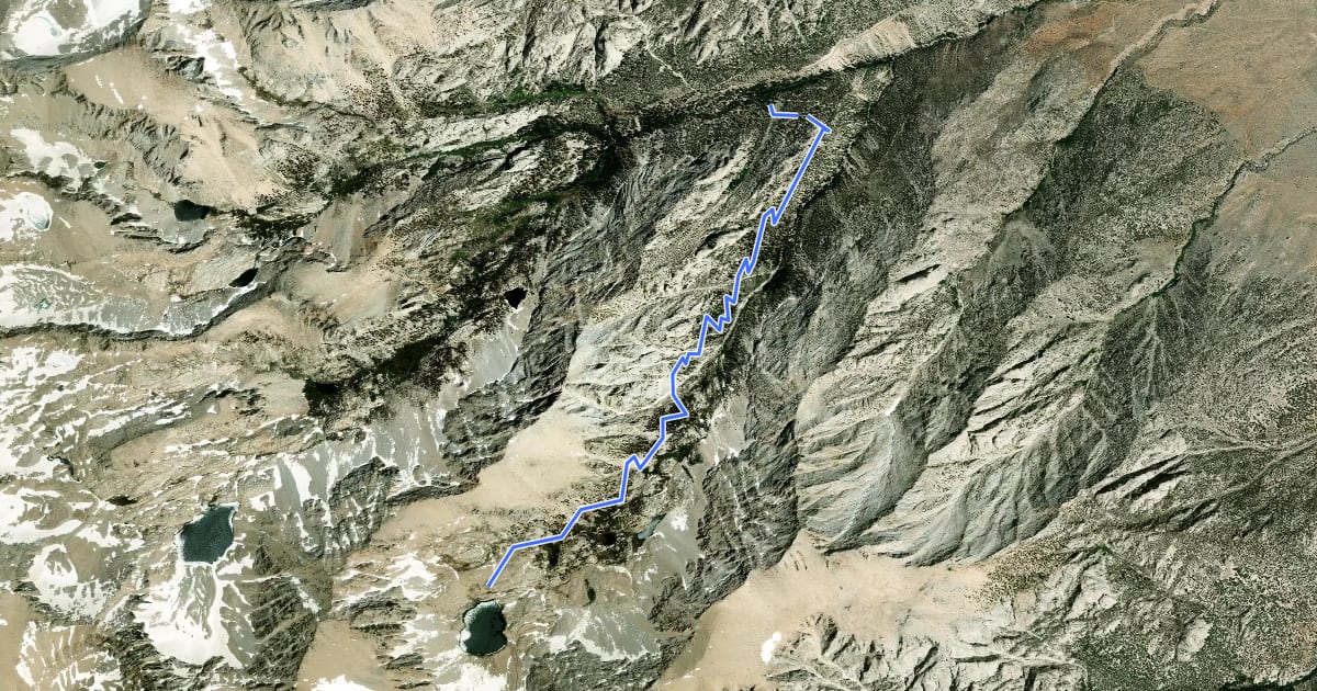 Маршрут Meysan Lakes Trail на спутниковом снимке