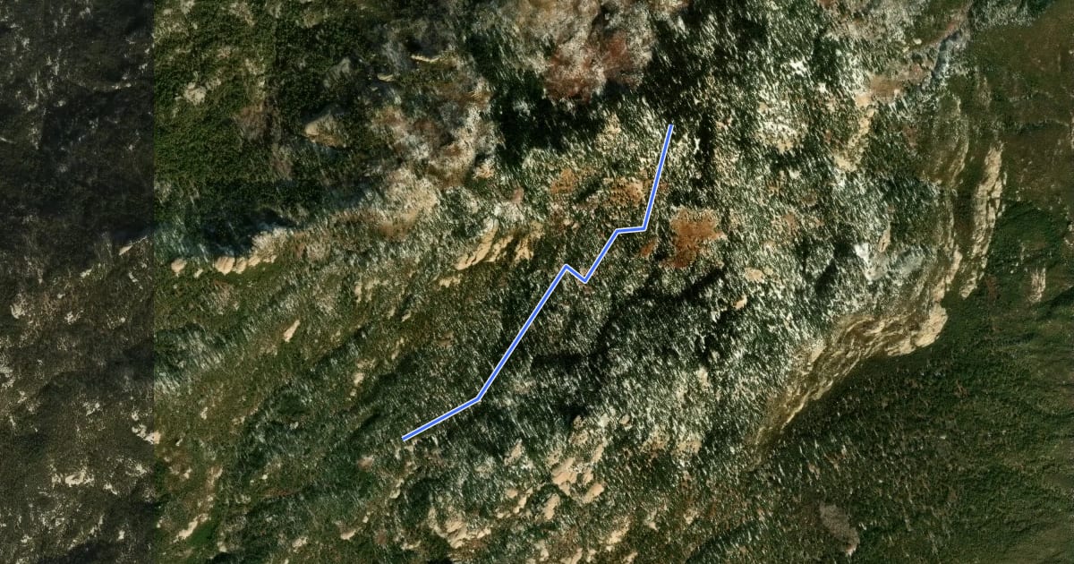 Маршрут Mica Mountain Trail на спутниковом снимке