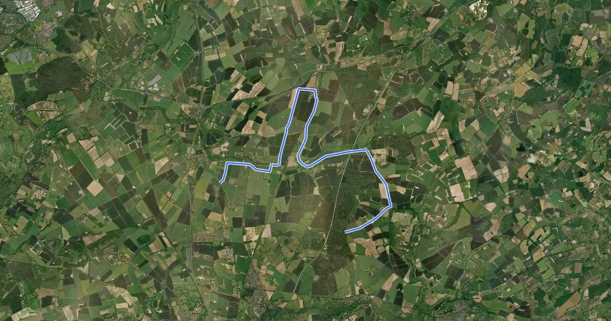 Маршрут Micheldever Station Off Road Cycle Trail на спутниковом снимке