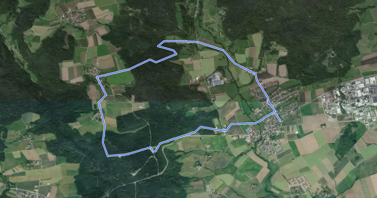 Маршрут Michelfeld - Rundwanderweg 3 на спутниковом снимке