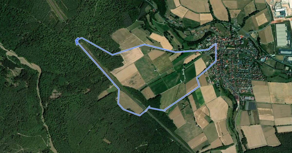 Маршрут Michelsrombach Rhön 1 на спутниковом снимке