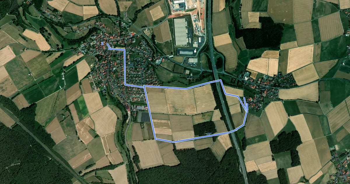 Маршрут Michelsrombach Rhön 2 на спутниковом снимке