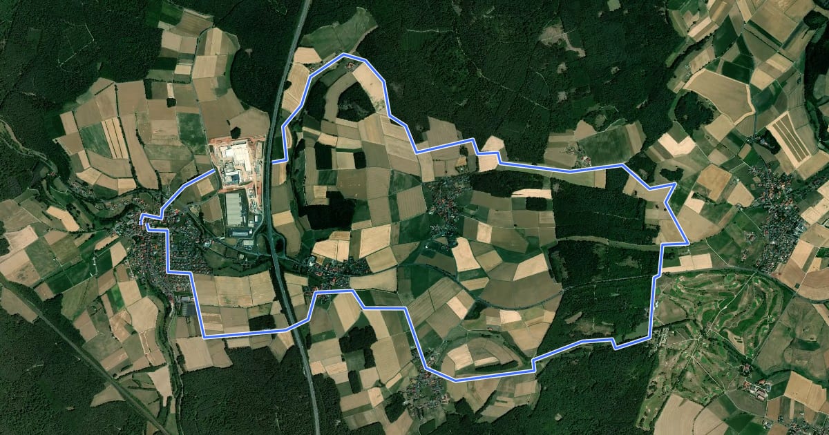 Маршрут Michelsrombach Rhön 3 на спутниковом снимке