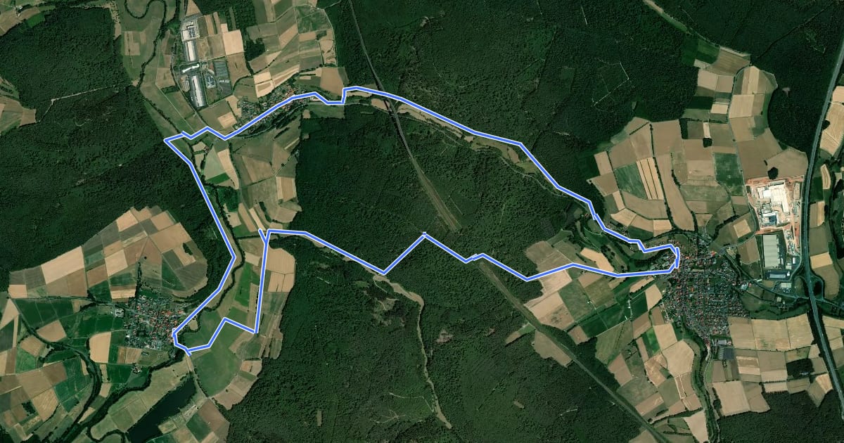 Маршрут Michelsrombach Rhön 4 на спутниковом снимке