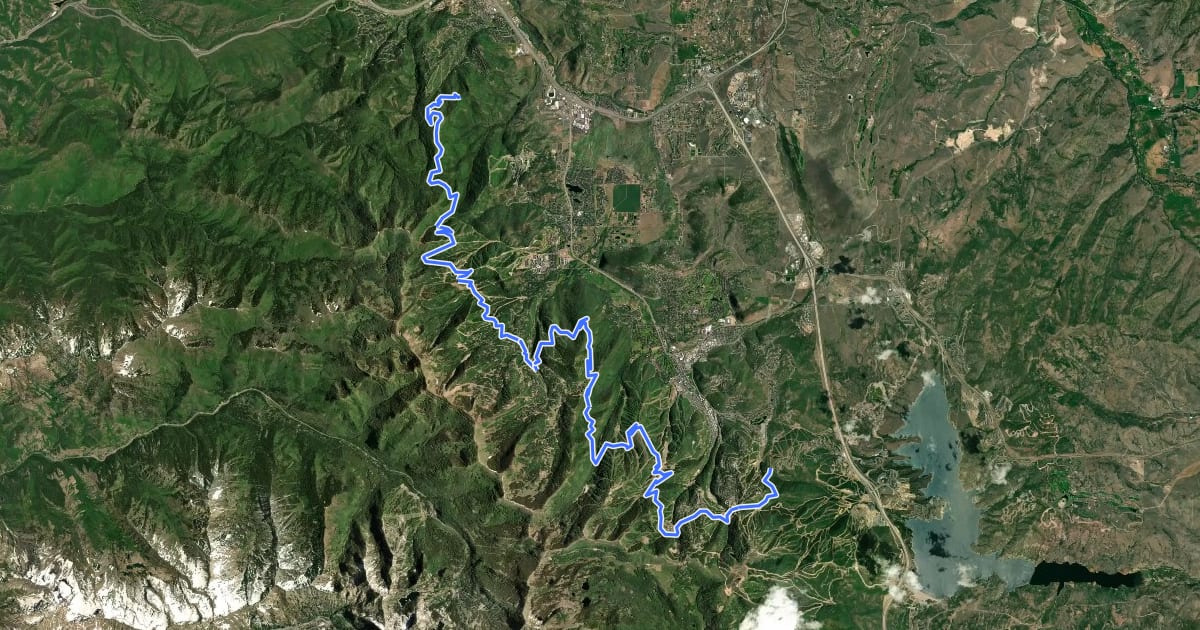 Маршрут Mid-Mountain Trail на спутниковом снимке