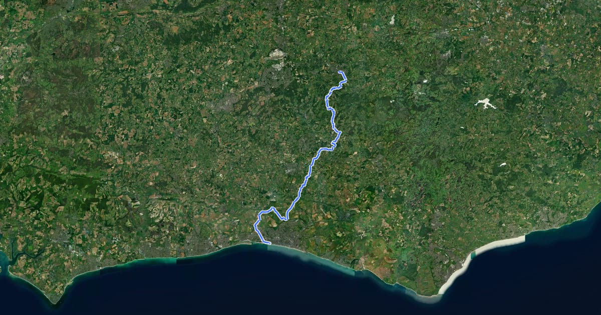 Маршрут Mid Sussex Link на спутниковом снимке