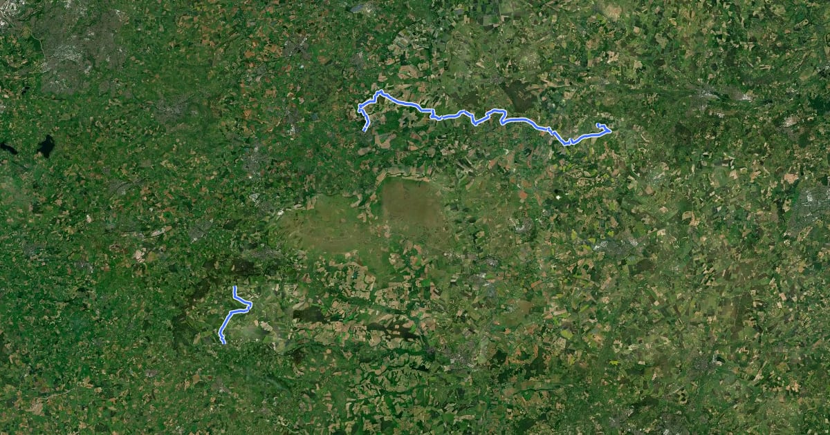 Маршрут Mid Wilts Way на спутниковом снимке