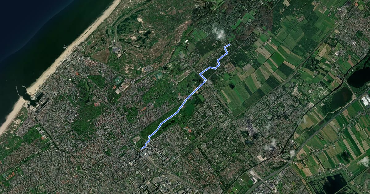Маршрут Midden-Nederlandroute - 01 - Den Haag - Wassenaar на спутниковом снимке