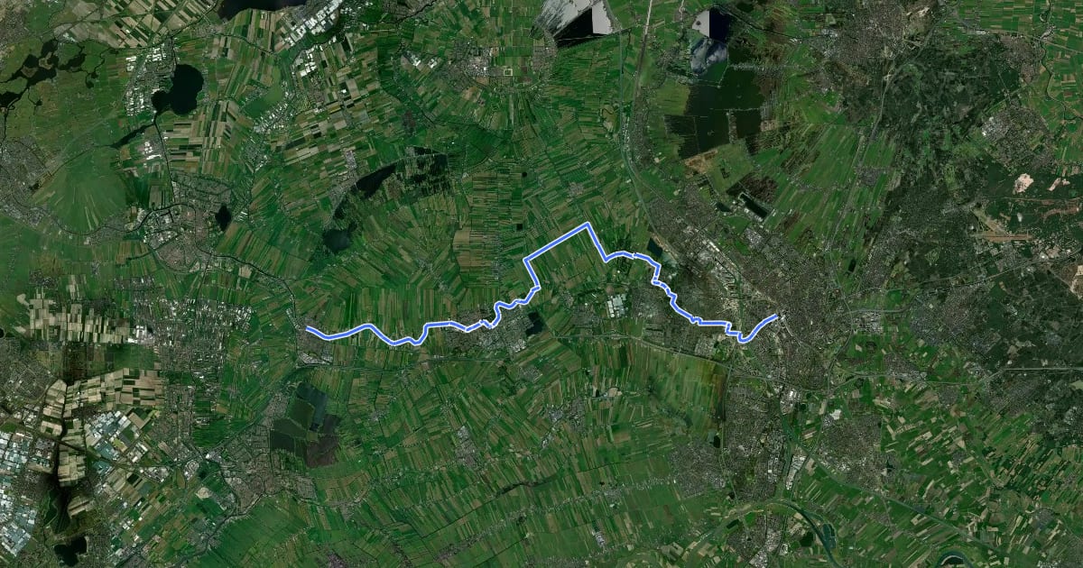 Маршрут Midden-Nederlandroute - 03 - Bodegraven - Utrecht на спутниковом снимке