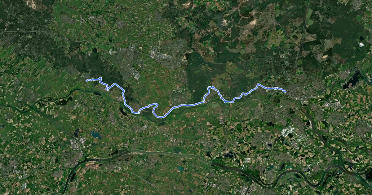 Маршрут Midden-Nederlandroute - 05 - Amerongen - Arnhem на спутниковом снимке