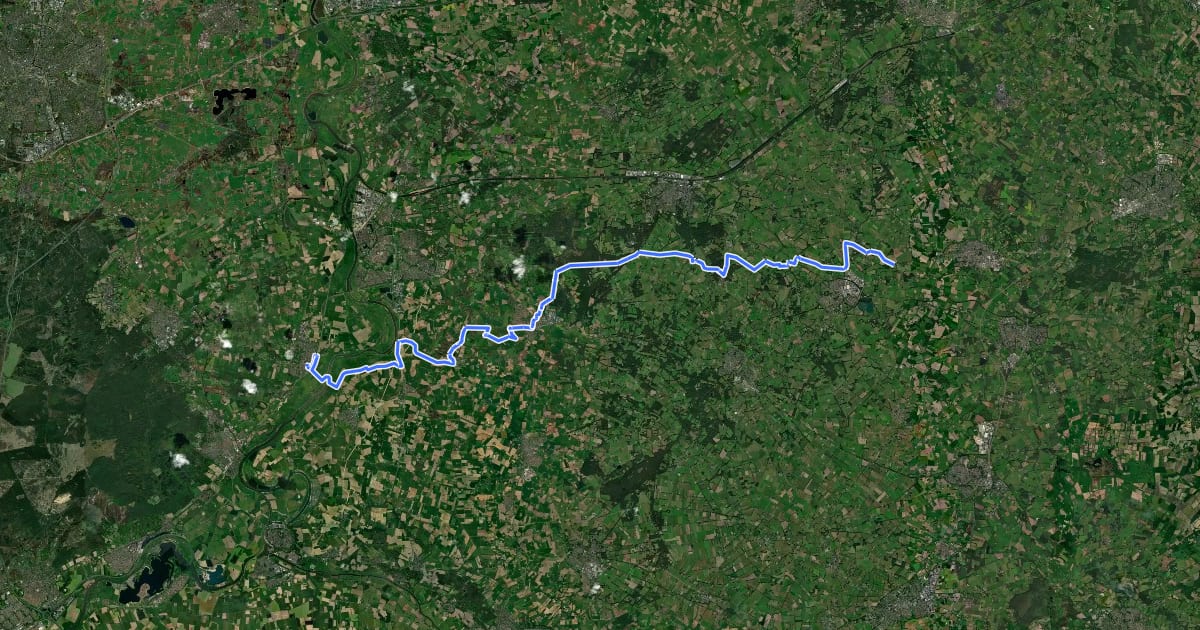 Маршрут Midden-Nederlandroute - 07 - Dieren - Borculo на спутниковом снимке