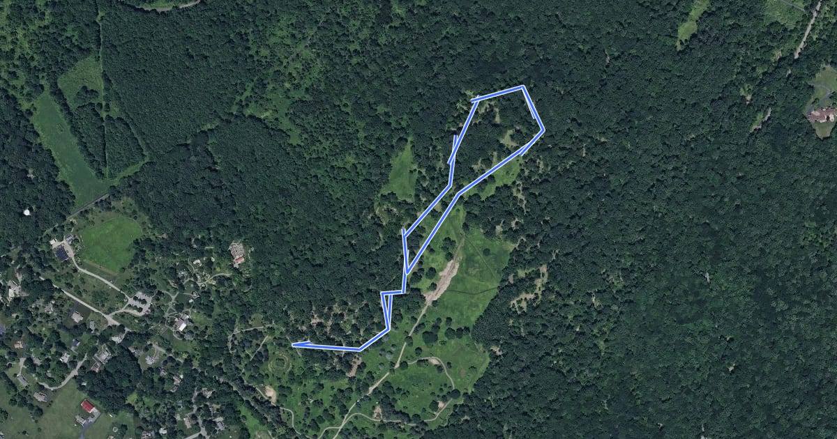 Маршрут Middle Farm Trail на спутниковом снимке